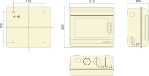 Boîtier de distribution extérieur PHLTD IP66 étanche à la pluie, en PC ignifuge, avec protection d'interrupteur à air