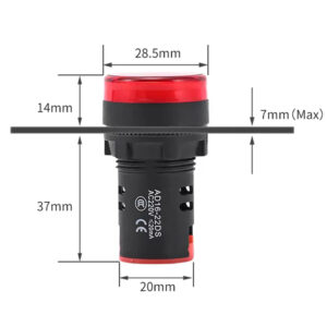 Indicateur LED PHLTD 220V, lumière de signal rouge, verte, jaune avec boîtier électrique