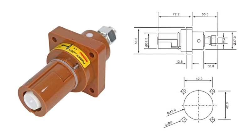 Fiche rhinocéros monoconducteur standard européenne PHLTD 150-400A/380V, connecteur rapide à courant élevé pour éclairage de scène